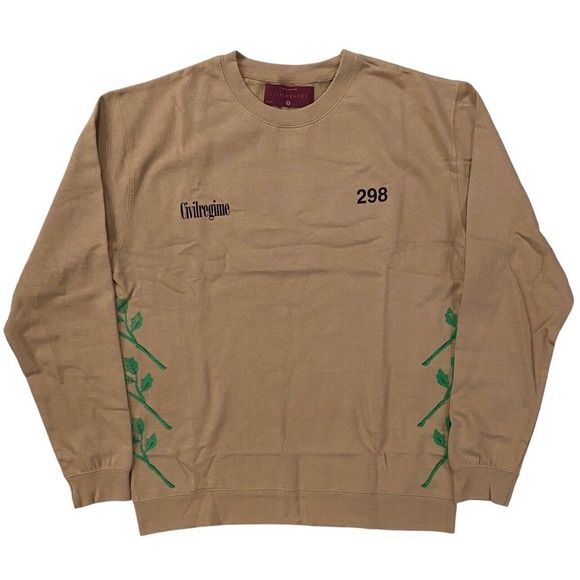 Civil Regime Men's (S.I.N.) Burning Time Crewneck Sweatshirt in Sandstone - Picture 2 of 2